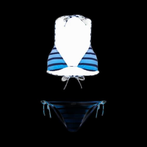 Jean Paul Gaultier The Mariniere Degrade Bikini Set 'Black/Navy/Lightblue'