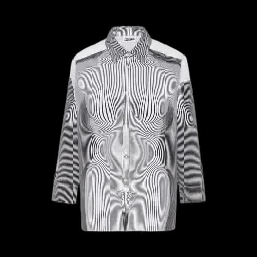 Jean Paul Gaultier Petit Grand Pinstripe Body Morphing Shirt 'Black/White'