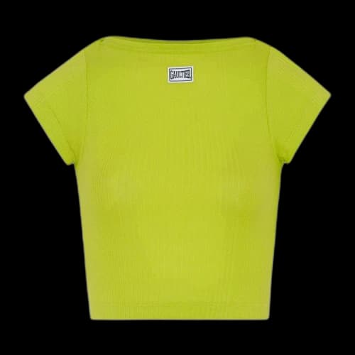 Jean Paul Gaultier Cropped Baby Tee 'Lime'
