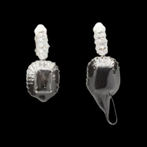 Ottolinger Diamond Drip Earrings 'Black'