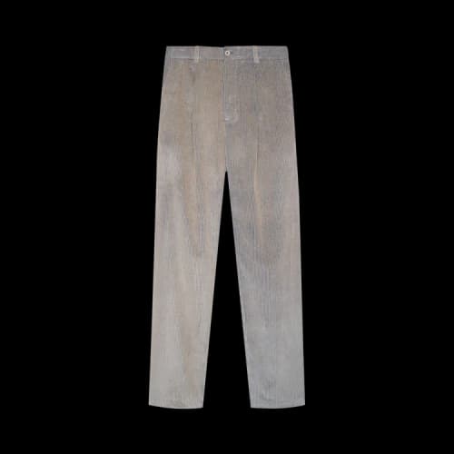 The Elder Statesman Wale Cord Pleated Trouser 'Silver/Camel'
