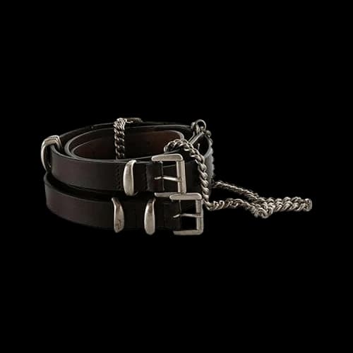 Ann Demeulemeester Oily Calf Skin Luen 4Cm Multi Belt 'Drak Brown'