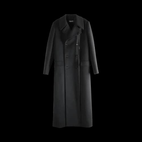 Ann Demeulemeester Agniet Long Fitted Double Breasted Coat 'Black'