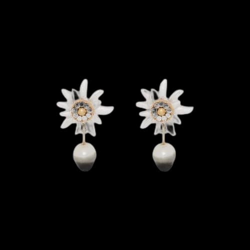 Ottolinger Dipped Edleweiss Earring 'Black'