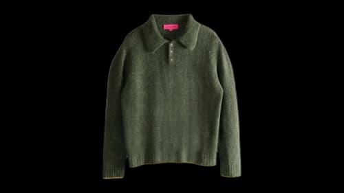 The Elder Statesman Mountain Boucle Rugby Sweater Cadet