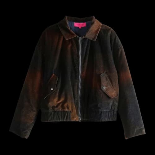 The Elder Statesman Ombre Cord Boxy Jacket 'Midnight'