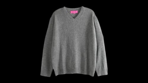 The Elder Statesman Statesman V-Neck Coat Granite