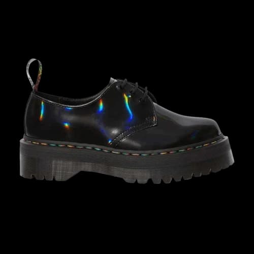 Dr. Martens 1461 Quad Platform 'Black Rainbow Patent'