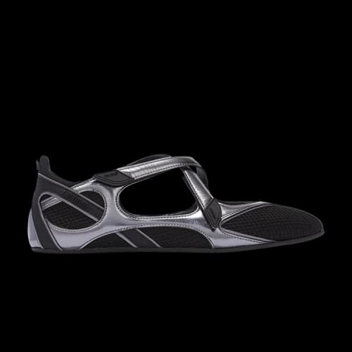 The Attico Ballerina Flat Floor 01 'Black Silver' (Women's)