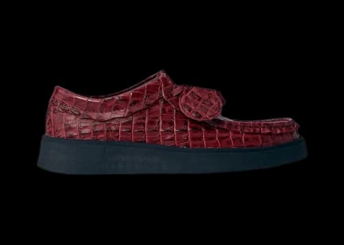 Clarks Martine Rose x Clark's Torview Croc Embossed Lace Up Burgundy