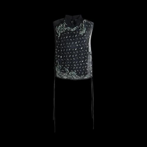 Dries Van Noten Carmasa Embellished Top 'Navy'