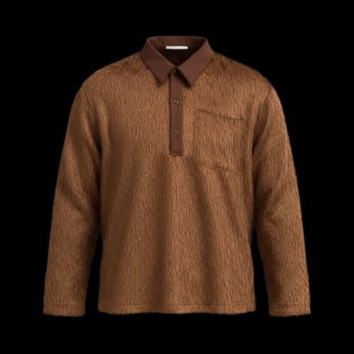 Song for the Mute Long-Sleeve Polo 'Brown'