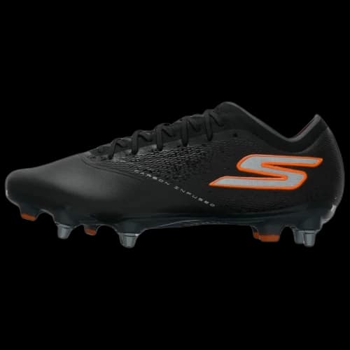 Skechers RAZOR 1.5 ELITE SG Soft Ground Soccer Shoes Men's Black Orange