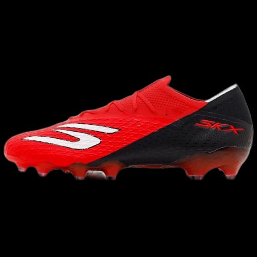 Skechers SKX_2 FG Firm Ground Support Breathable Soccer Shoes Unisex Black Red