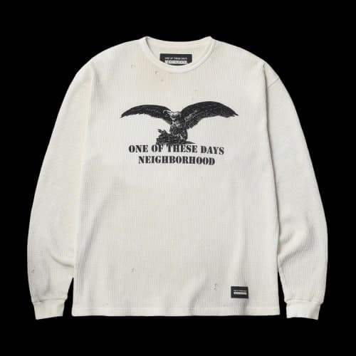 Neighborhood x One of These Days Waffle Fabric Long-Sleeve Crewneck 'White'
