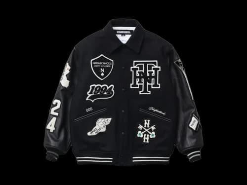 Neighborhood Stadium Jacket Black x White