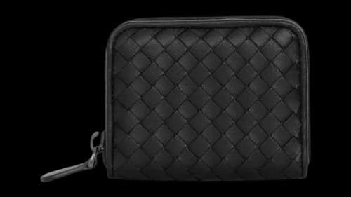 Bottega Veneta Zip Around Coins Purse Black