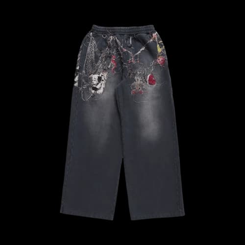 Doublet Embroidered Chain Sweatpants 'Black'