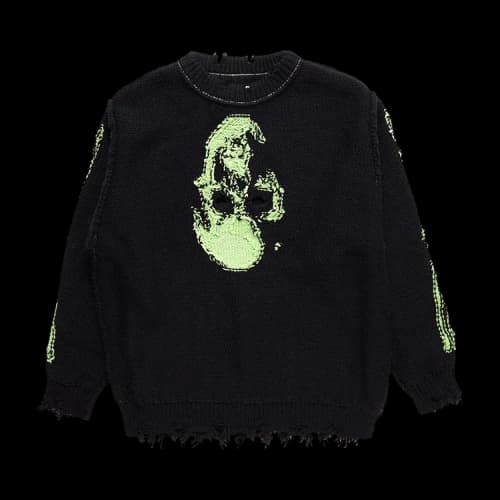 Doublet Glow In The Dark Skull Knit Pullover 'Black'