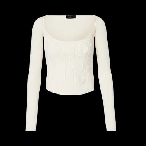 Mugler Long-Sleeve Top 'Snow'