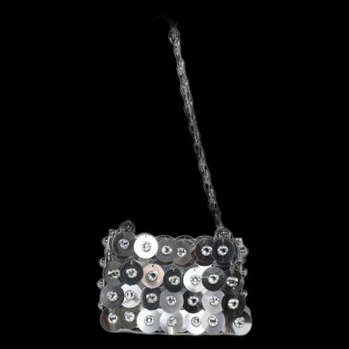 Rabanne Sequinned Mini Bag 'Silver'