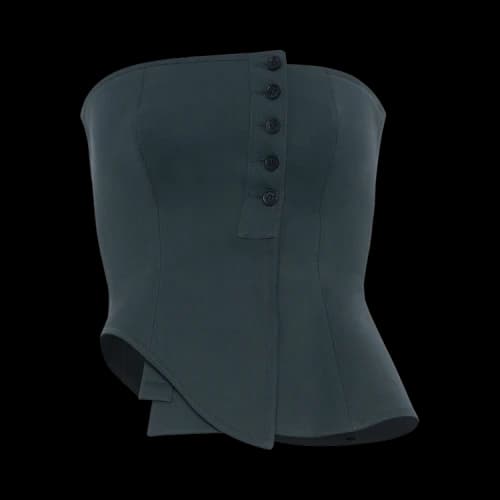 Jean Paul Gaultier Asymmetric Tailoring Bustier 'Military Black'