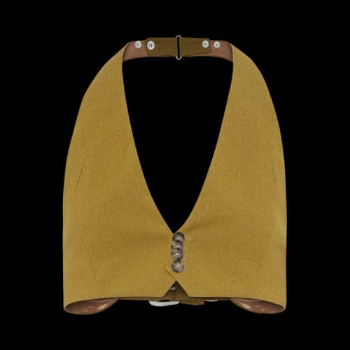 Jean Paul Gaultier Backless Tailoring Gilet With Belt Detail 'Olive Green'