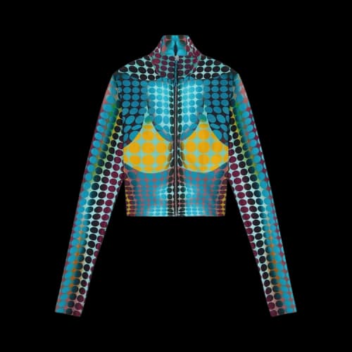 Jean Paul Gaultier Re-Edition High Neck Long-Sleeve Top 'Blue/Purple/Yellow'