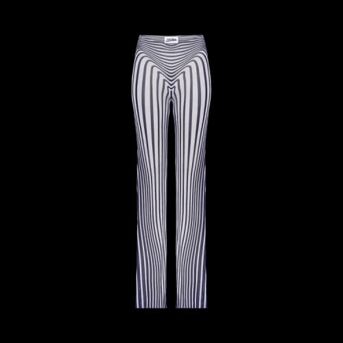 Jean Paul Gaultier Re-Edition Flare Trousers "Morphing Stripes" 'Ecru/Navy'
