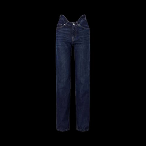 Jean Paul Gaultier Traight Leg Denim Pant With Curvy Waistband 'Indigo'