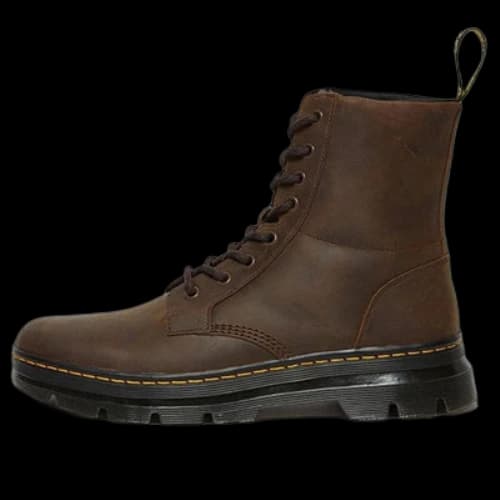 Dr. Martens Combs Leather Men's 8 Eye Combat Boots Brown