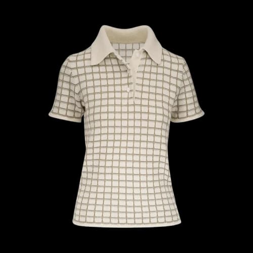 The Elder Statesman Ida Checkered Polo 'Moss Check'