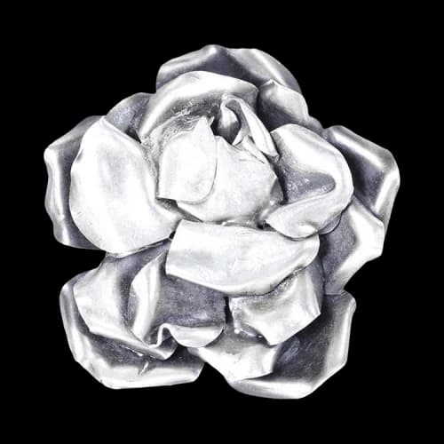Ann Demeulemeester Paz Medium Rose Pin 'Antique Silver'