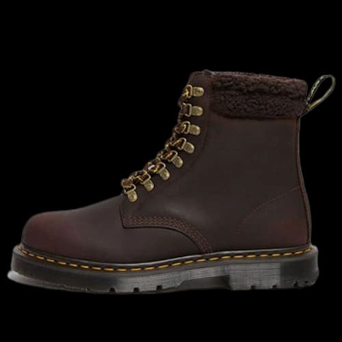 Dr. Martens 1460 Wintergrip Fleece Leather Boots 'Cocoa Dark Brown'
