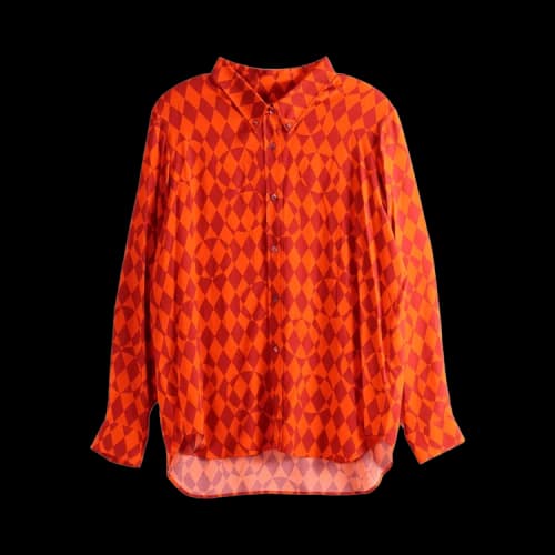 Dries Van Noten Women's Argyle Print Shirt Orange