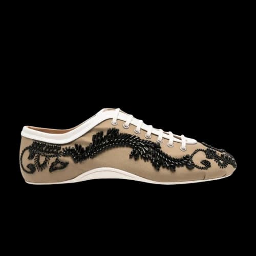 Dries Van Noten Twill Microsand Cotton Shoe Camel (Women's)