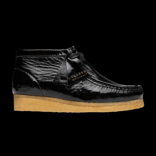 Clarks Wallabee Boot 'Black Crinkled Patent' (Women's)
