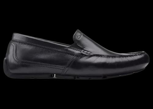 Clarks Markman Plain Black Leather