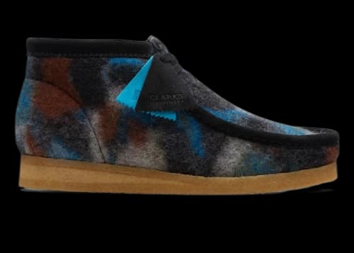 Clarks Originals Wallabee Boot Black Wool