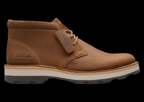 Clarks Corston DB Waterproof Brown Leather