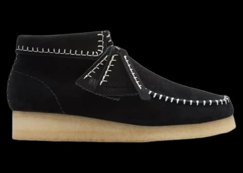 Clarks Originals Wallabee Boot Stitch Black Suede (Women's)