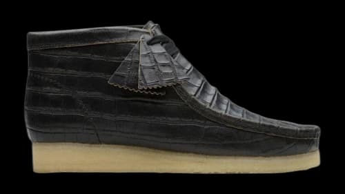 Clarks Originals Wallabee Boot Croc Distress Tokyo Black