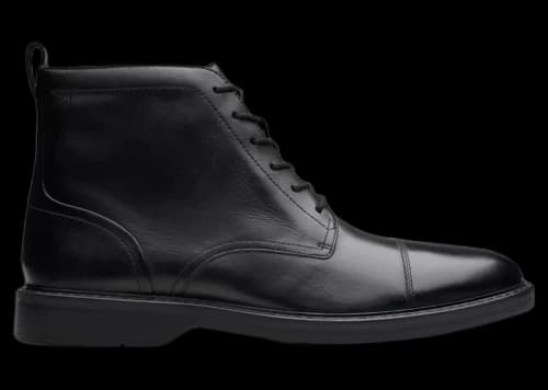 Clarks Aldwin Cap Black Leather