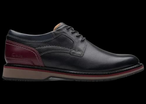 Clarks Monahan Plain Black Leather