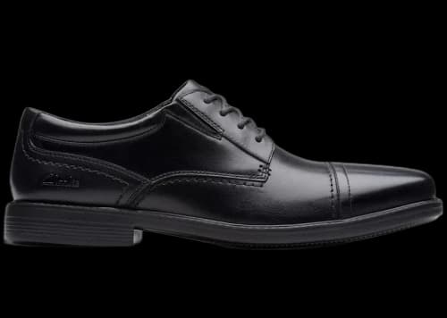 Clarks Dresslite Cap Black Leather