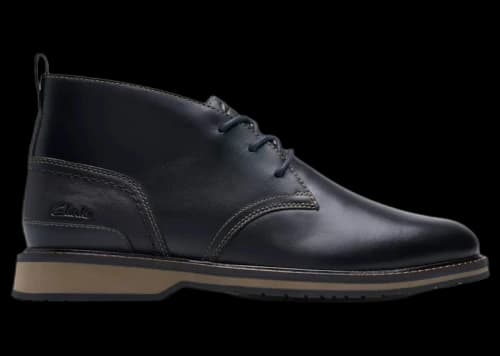 Clarks Monahan Chukka Black Smooth