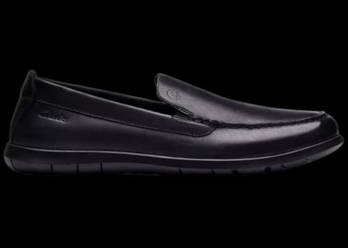 Clarks Flexway Step Black Smooth Leather
