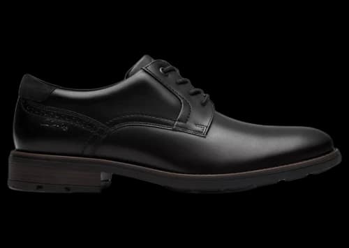 Clarks Emmet Plain Black Smooth Leather