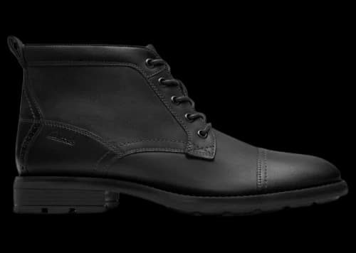 Clarks Emmet Zip Black Distressed