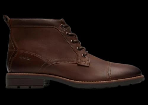 Clarks Emmet Zip Brown Distressed